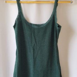 dELiA*s Hunter Green Lace Trim Tank